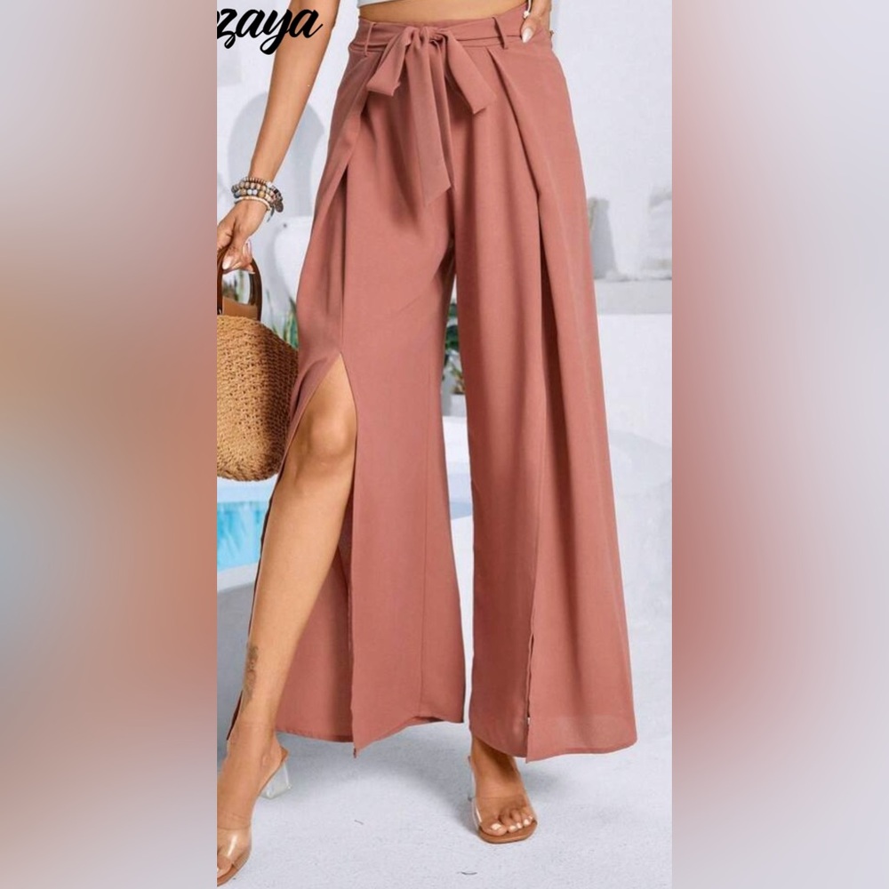 SHEIN Dusty Rose Wide-Leg Skirt - Picture 4 of 11